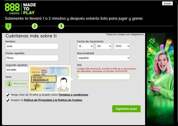 888 casino registrarse proceso fase 1