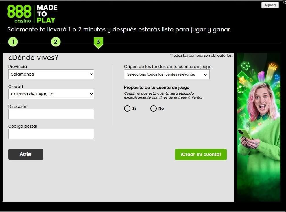 888 casino registrarse proceso fase 3