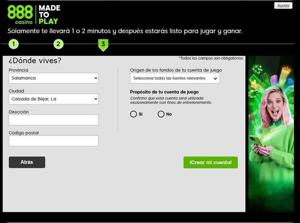 888 casino registrarse proceso fase 3