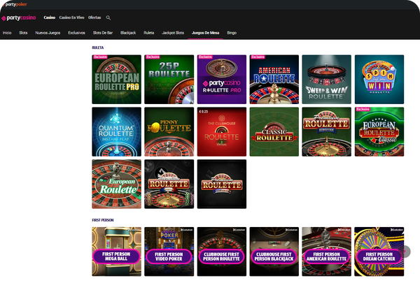 ruleta party casino