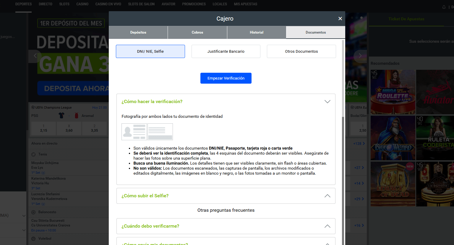 codere casino registrarse proceso paso 2