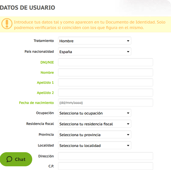registro juegging casino paso 2
