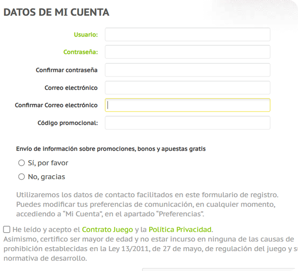 registro juegging casino paso 3
