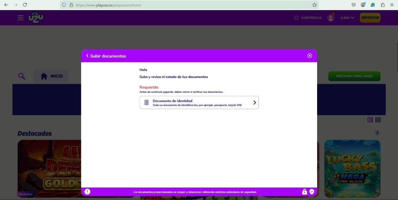 play uzu casino documentos registro
