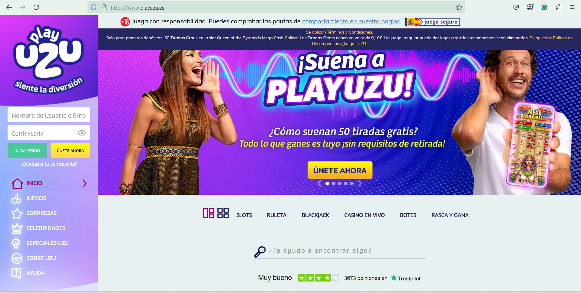 play uzu casino registro paso 1