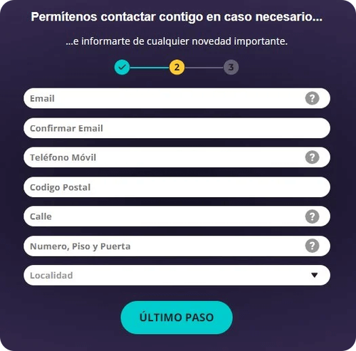 registro yocasino paso 2