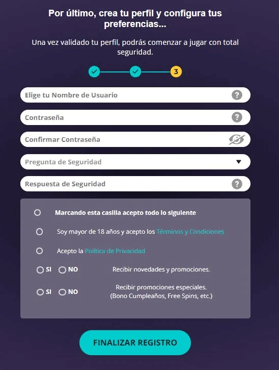 registro yocasino paso 3