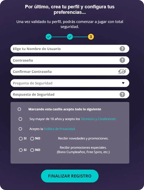 registro yocasino paso 3