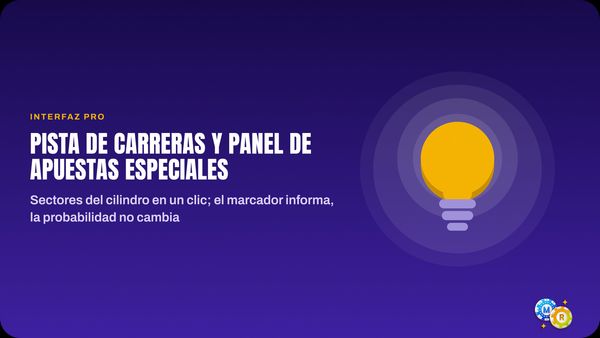 ruleta pista carreras panel apuestas especiales