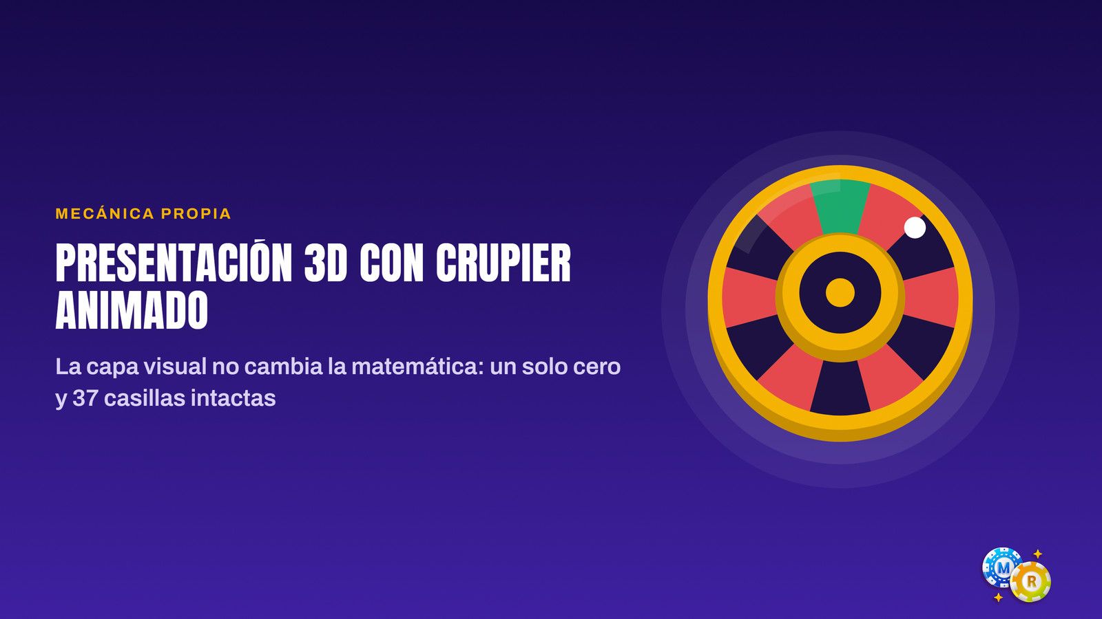 ruleta presentacion 3d crupier animado