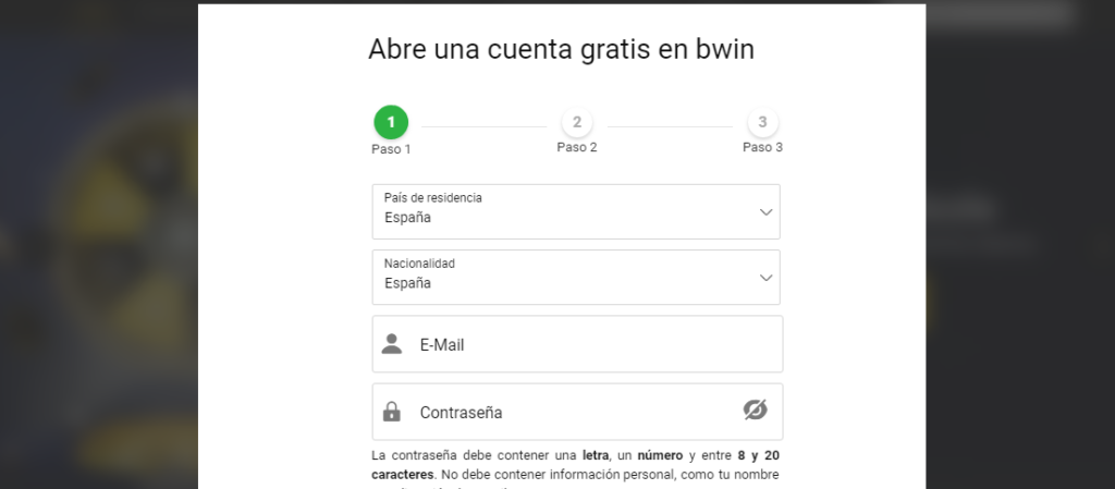Regístrate en Bwin Casino