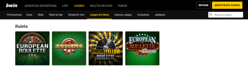 Juega a la ruleta en Bwin Casino